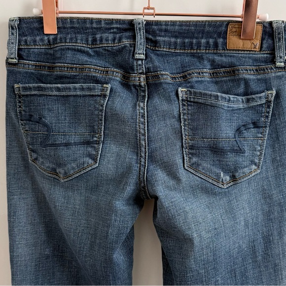 AEO Dark Blue Skinny Jeans 4 Short - Picture 4 of 6